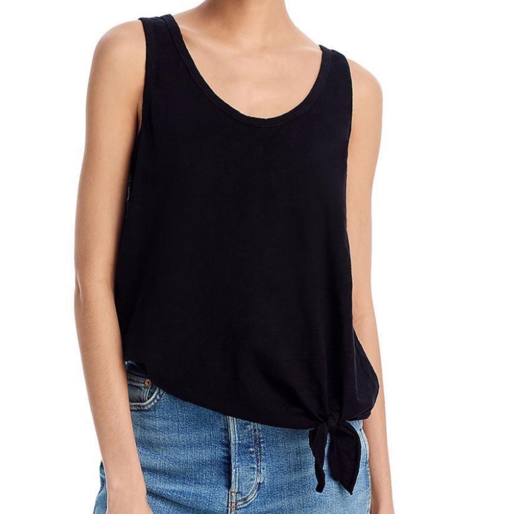 New Wilt Scoop Neck Side Tie Tank in Black Size Medium
